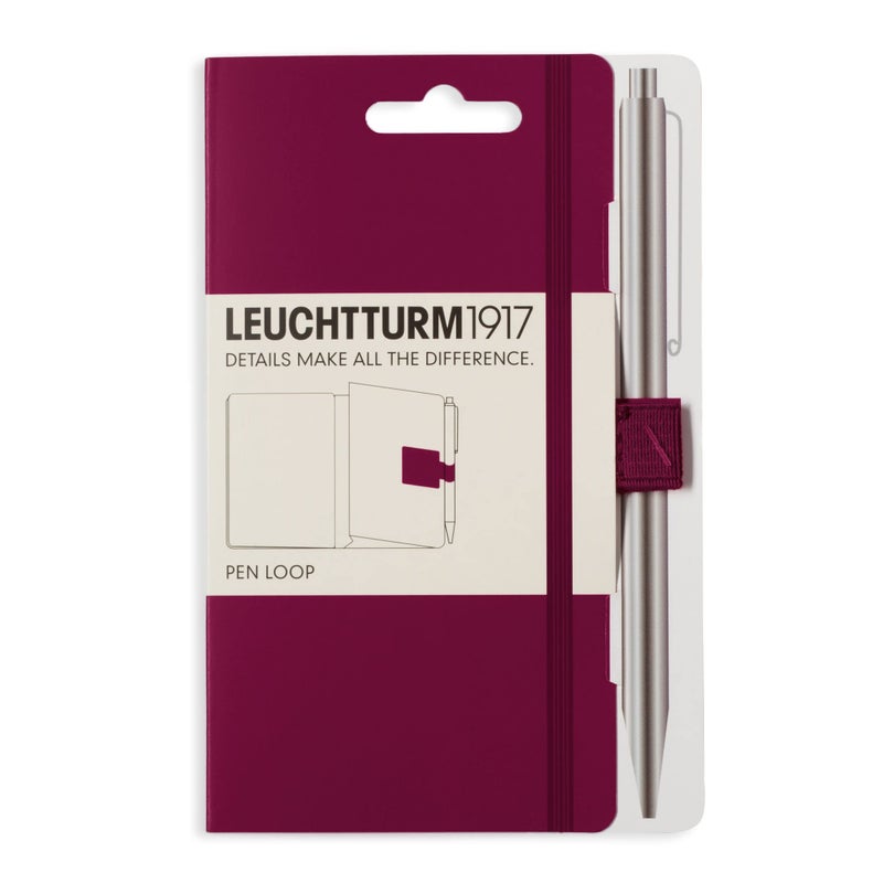 LEUCHTTURM1917 Self Adhesive Pen Loop Elastic Pen Holder (Port Red) - Image 1